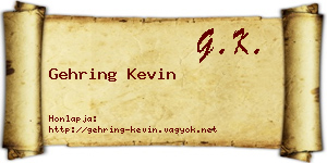 Gehring Kevin névjegykártya
